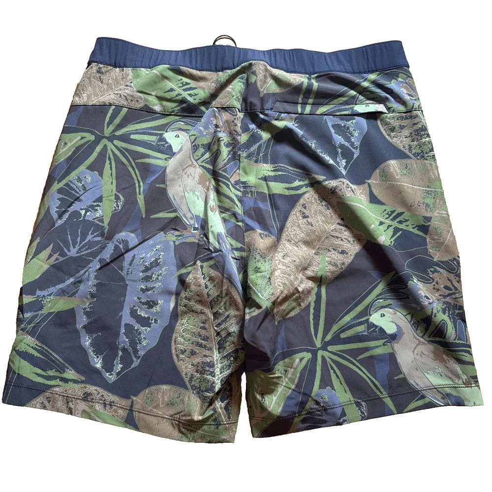 Rhone Barrier Swim Shorts Men’s Medium Tropical Floral Green/Blue